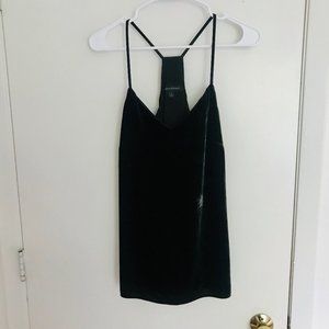 Crushed black velvet tank top